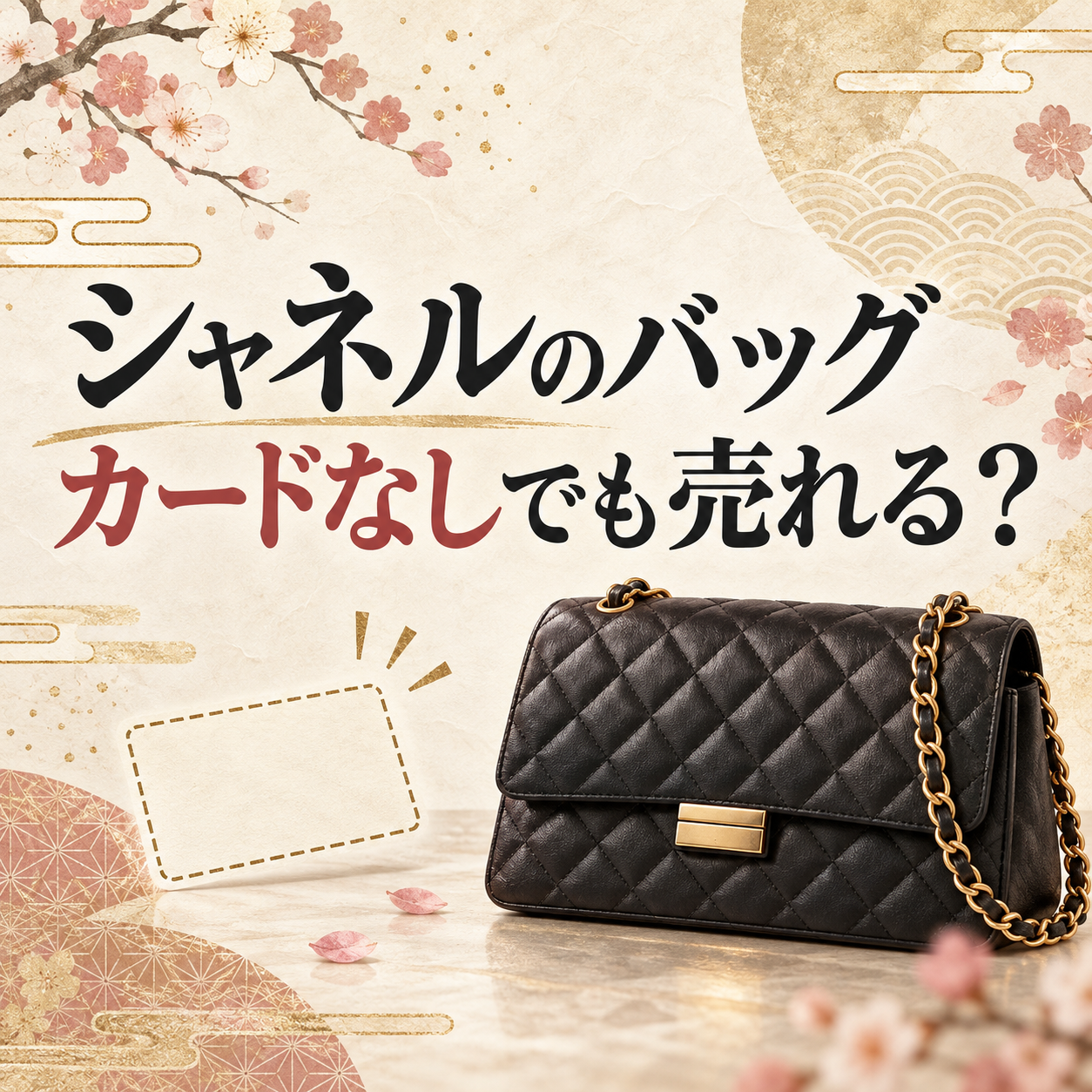 カードなしのシャネルのバッグ買取について解説するアイキャッチ
